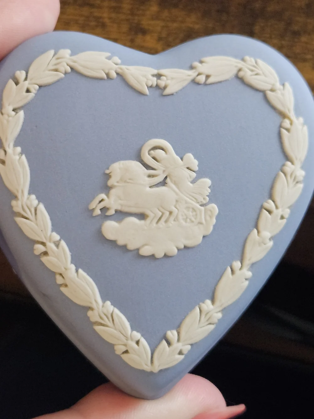 VINTAGE Wedgwood Blue & white Trinket Keeper